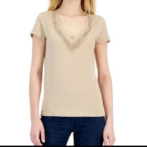 NWOT INC (international concepts) Womens Green Exotic Escape Top Size XL